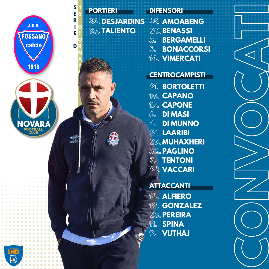 Read more about the article Fossano-Novara, i convocati azzurri