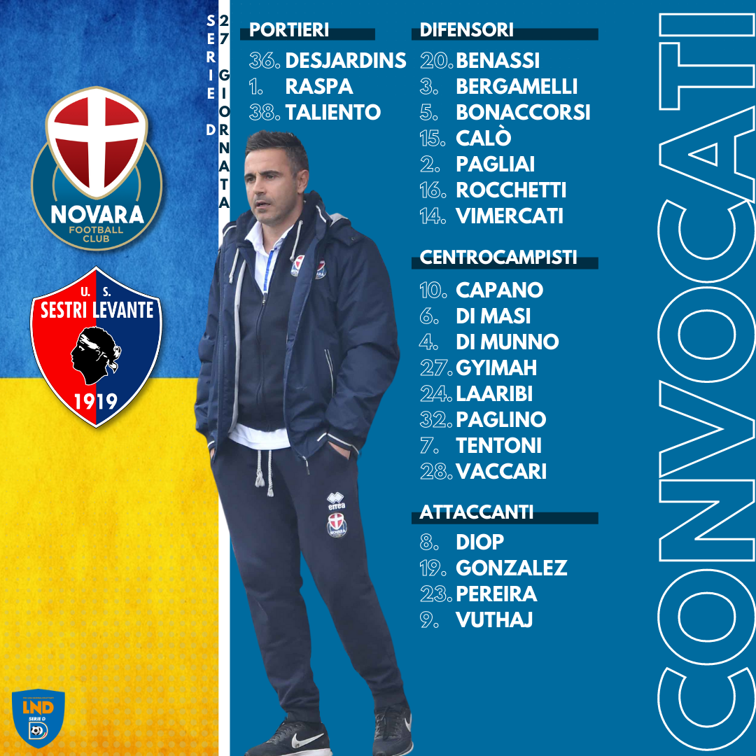 Read more about the article Novara-Sestri Levante, i convocati azzurri