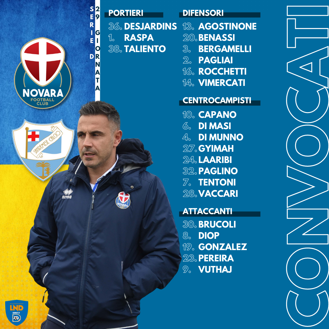 Read more about the article Novara-Sanremese, i convocati azzurri
