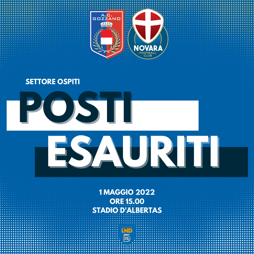 Read more about the article Gozzano-Novara: posti esauriti