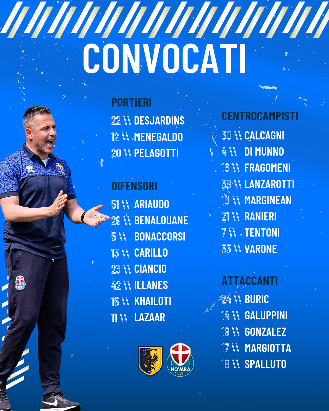 Read more about the article Trento-Novara: i convocati azzurri