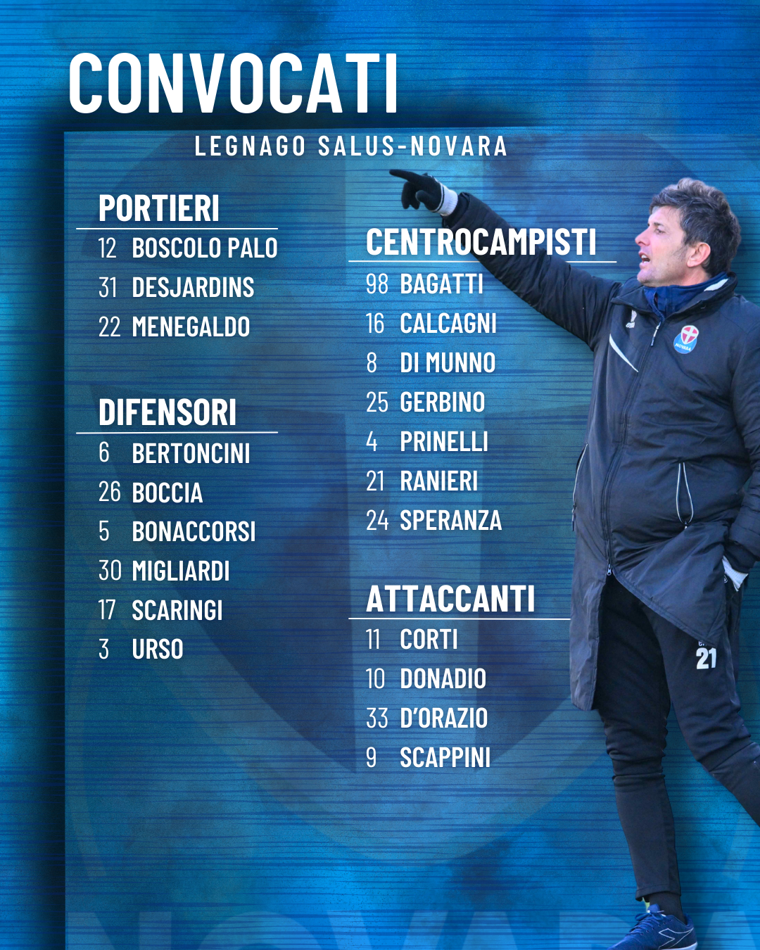 Read more about the article Legnago Salus-Novara: i convocati azzurri